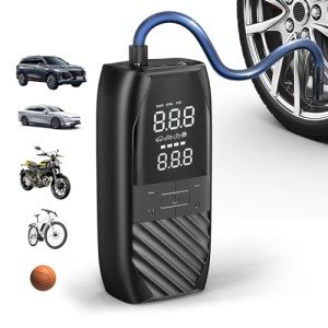 Tire Inflator Portable Air Compressor 150 PSI Car Tire Air Pump, Electric Portable Tire Pump with Digital Pressure Gauge, 2X Fast Inflation for Car, Motorcycle, Bike, Ball