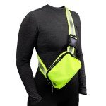 GLOPLACES Reflective Belt Bag Night Sash for Night Safety - High Visibility Hip Bag Waist Pack with Large Storage Pouch - Adjustable Night Fanny Pack for Dog Walking, Hiking, Biking