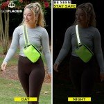 GLOPLACES Reflective Belt Bag Night Sash for Night Safety - High Visibility Hip Bag Waist Pack with Large Storage Pouch - Adjustable Night Fanny Pack for Dog Walking, Hiking, Biking