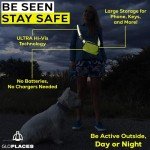 GLOPLACES Reflective Belt Bag Night Sash for Night Safety - High Visibility Hip Bag Waist Pack with Large Storage Pouch - Adjustable Night Fanny Pack for Dog Walking, Hiking, Biking