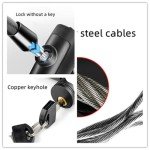 Fridge Lock, Refrigerator Lock with Keys, Cabinet Locks with Key, Childproof Lock, Bike Lock, Cable Lock for Cabinet Used in Cabinets, Drawers, Fridge, Bike, Stroller (16" 1PCS)