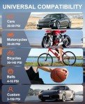 NUSTE Tire Inflator Portable Air Compressor, 150 PSI Cordless Mini Bike Tire Pump, Air Pump for Car Motorcycle Bicycle Tires, Balls, with Pressure Gauge, LED Light