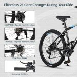 AVASTA 26-inch Mountain Bike for Man Male and Woman Female Adult with Lightweight Aluminum Alloy Frame and Dual Disc Brakes,Front Suspension,21-Speed Gear Shifters,Hidden Brake Cables,Grey