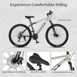 AVASTA 26-inch Mountain Bike for Man Male and Woman Female Adult with Lightweight Aluminum Alloy Frame and Dual Disc Brakes,Front Suspension,21-Speed Gear Shifters,Hidden Brake Cables,Grey