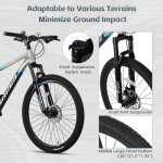 AVASTA 26-inch Mountain Bike for Man Male and Woman Female Adult with Lightweight Aluminum Alloy Frame and Dual Disc Brakes,Front Suspension,21-Speed Gear Shifters,Hidden Brake Cables,Grey
