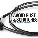 MARQUE Bike Lock with Key – 15FT, 3/8” Straight Cable Locks with Keys, Anti-Theft Security Cable for Bicycles, Scooters, Kayaks, Paddle Boards, Gates