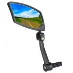 BriskMore Handlebar Bike Mirror, HD Blast-Resistant, Safe Crystal Clear Glass Mirror, Adjustable Rotatable Bike Mirror, Rearview Mirror, Bicycle Mirror for Left Side BT-018L