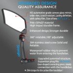 BriskMore Handlebar Bike Mirror, HD Blast-Resistant, Safe Crystal Clear Glass Mirror, Adjustable Rotatable Bike Mirror, Rearview Mirror, Bicycle Mirror for Left Side BT-018L