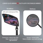 BriskMore Handlebar Bike Mirror, HD Blast-Resistant, Safe Crystal Clear Glass Mirror, Adjustable Rotatable Bike Mirror, Rearview Mirror, Bicycle Mirror for Left Side BT-018L