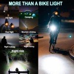 Victagen Super Bright Bike Lights 8000 Lumen for Night Riding, Super Bright 3 LED Lights for Bike/Bicycle Headlight with High Beam & Low Beam TypeC Rechargeable, Free Taillights