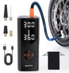 Tire Inflator Portable Air Compressor, 160PSI Air Pump for Car Tires, 4X Fast Inflation Air Compressor, Tire Pump with LED for Car