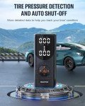 Tire Inflator Portable Air Compressor, 160PSI Air Pump for Car Tires, 4X Fast Inflation Air Compressor, Tire Pump with LED for Car