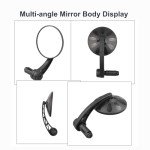 Bike Mirrors Handlebar End Mount, Rotatable And Adjustable Shockproof ebike mirror Wide Angle Bicycle Handlebars End Safe Clear E-Bike Glass Rear View Mirrors