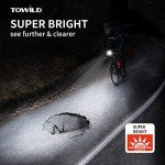 TOWILD CL1200 Bike Lights for Night Riding,Compatible with Garmin/GoPro Mount,1200 Lumen Bright Bike Headlight,4000mAh Rechargeable Battery,Waterproof Bike Front Light for Commuter Cyclists