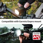 TOWILD CL1200 Bike Lights for Night Riding,Compatible with Garmin/GoPro Mount,1200 Lumen Bright Bike Headlight,4000mAh Rechargeable Battery,Waterproof Bike Front Light for Commuter Cyclists