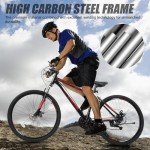 Ktaxon Mountain Bike 27.5 Inch Men & Women Mountain Bike 21-Speed Adult Bikes, Double Disc Brake, Suspension Fork, High Carbon Steel Frame (Black)