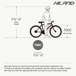 HH HILAND 700C Wheels Hybrid Bike for Mens and Womens, Step-Over or Step-Through Frame, Urban Commuter Bike, 7 Speeds Road Bicycle for Adult Sliver