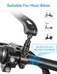 2pcs Bike Mirror Handlebar Mount 360° Ajustable, Wide Rear View Mirror Bicycle Mirrors for Handlebars with Scratch Resistant Glass, Bike Rear View Mirror for Scooter, Motorcycle, Bike Accessory