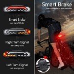 NineLeaf Bike Taillight with Turn Signals, Anti-Theft Bicycle Alarm Tail Light with Electric Bell and Automatic Brake Light, Remote Control Rear Light USB Rechargeable Safety Warning Cycling Light