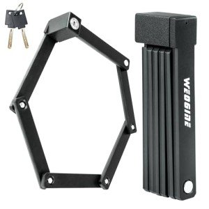 Folding Bike Lock - Award Winning Patented Lightweight High Security Bicycle Lock - Heavy Duty Anti Theft Smart Secure Guard with Key and Case for Bikes or Scooter