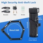 Folding Bike Lock - Award Winning Patented Lightweight High Security Bicycle Lock - Heavy Duty Anti Theft Smart Secure Guard with Key and Case for Bikes or Scooter
