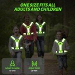 West Biking Running Vest Light - Led Running Reflective Gear for Walking at Night, High Visibility Night Rechargeable Light Up Running Vest, Adjustable Running Lights for Runners(Green)