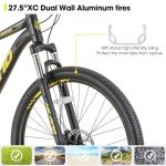 HH HILAND Aluminum Mountain Bike 21 Speeds, Hydraulic Disc-Brakes, Lock-Out Suspension Fork, 27.5 inch Wheel, Bike for Men Mens Mountain Bike Adult Womens Bicycle