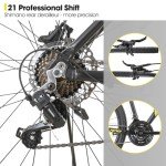 HH HILAND Aluminum Mountain Bike 21 Speeds, Hydraulic Disc-Brakes, Lock-Out Suspension Fork, 27.5 inch Wheel, Bike for Men Mens Mountain Bike Adult Womens Bicycle