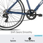 HH HILAND 700C Wheels Hybrid Bike for Mens and Womens, Step-Over or Step-Through Frame, Urban Commuter Bike, 7 Speeds Road Bicycle Adult Bike Blue