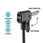 Hycline Bike Floor Pump, 160 PSI High Pressure - Portable Handheld Pump with Gauge & Dual Valve for Bikes, Inflatables, Toys (Blue, Stainless Steel)