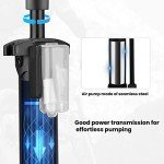 Hycline Bike Floor Pump, 160 PSI High Pressure - Portable Handheld Pump with Gauge & Dual Valve for Bikes, Inflatables, Toys (Blue, Stainless Steel)