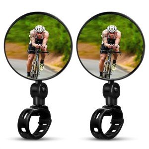2 Pcs Bike Mirror 360 Degree Adjustable Safe Rotatable Handlebar Mirror Bicycle Mirror Cycling Angle Convex Safety Mirror for Most Mountain Road Bike