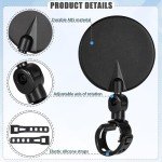 2 Pcs Bike Mirror 360 Degree Adjustable Safe Rotatable Handlebar Mirror Bicycle Mirror Cycling Angle Convex Safety Mirror for Most Mountain Road Bike