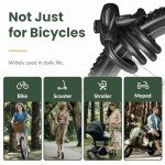 Titanker Bike Lock, Bike Lock Cable 4 Feet Coiled Secure Bicycle Lock with Keys Scooter Lock Bike Locks 1/2 Inch Thick Heavy Duty Anti Theft Bike Cable Lock with Mounting Bracket