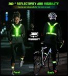 Led Light Up Running Vest Reflective Vest for runners night walking, Rechargeable LED Reflective Running Vest High Visibility with Adjustable Waist/Shoulde, Reflective Armband for Women Men (Green)