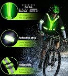 Led Light Up Running Vest Reflective Vest for runners night walking, Rechargeable LED Reflective Running Vest High Visibility with Adjustable Waist/Shoulde, Reflective Armband for Women Men (Green)