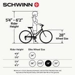 Schwinn Wayfarer Hybrid Bike, 700c Mens and Womens Bike, 7-Speed Hybrid Bicycle, Retro Steel Frame, Front and Rear Linear Pull Brakes, Fenders, Cargo Space, Adult Bicycle