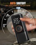 MAKELIFT Tire Inflator Portable Air Compressor, 150PSI Air Pump for Car Tires, Cordless Bike Pump with Tire Pressure Gauge & LED Light, 12V DC Tire Pump for Cars, Motorcycles, Bikes, Balls