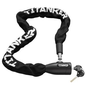 Titanker Bike Chain Lock, Security Anti-Theft Bike Lock Chain Bicycle Chain Lock Bike Locks for Bike, Motorcycle, Bicycle, Door, Gate, Fence, Grill (6mm, 8mm, 10mm Thick Chain) (Black-10mm Chain)
