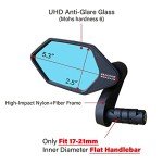 MEACHOW New Bar End Bike Mirror, Crystal UHD Automotive Grade Glass Lens E-Bike Mirrors, Scratch Resistant, Safe Rearview Mirrors, (Blue Left Side) ME-022LB