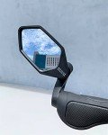 MEACHOW New Bar End Bike Mirror, Crystal UHD Automotive Grade Glass Lens E-Bike Mirrors, Scratch Resistant, Safe Rearview Mirrors, (Blue Left Side) ME-022LB