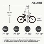 Hiland Road Commuter Bike, 700C Wheels City Bike, 14 speeds Racing Bike for Men Women, Urban Adult Bicycle