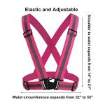 UNYNY 2 Pack Large Size Adjustable Running Reflective Vests, High Visibility Safety Reflective Gears and 2 Pack Reflective Gear Wristbands for Night Running, Biking,Hiking,Jogging and Dog Walking