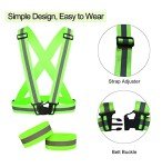 UNYNY 2 Pack Large Size Adjustable Running Reflective Vests, High Visibility Safety Reflective Gears and 2 Pack Reflective Gear Wristbands for Night Running, Biking,Hiking,Jogging and Dog Walking