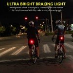 Padonow Smart Bike Tail Light: Auto On/Off Rear Bicycle Flashlight Ultra Bright Back Brake Light High Lumen Daytime Strobe USB Rechargeable Safety Red Led Taillight Waterproof Road Cycling Lights