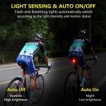 Padonow Smart Bike Tail Light: Auto On/Off Rear Bicycle Flashlight Ultra Bright Back Brake Light High Lumen Daytime Strobe USB Rechargeable Safety Red Led Taillight Waterproof Road Cycling Lights