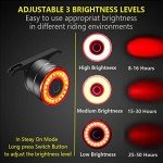 Padonow Smart Bike Tail Light: Auto On/Off Rear Bicycle Flashlight Ultra Bright Back Brake Light High Lumen Daytime Strobe USB Rechargeable Safety Red Led Taillight Waterproof Road Cycling Lights