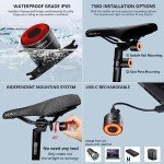 Padonow Smart Bike Tail Light: Auto On/Off Rear Bicycle Flashlight Ultra Bright Back Brake Light High Lumen Daytime Strobe USB Rechargeable Safety Red Led Taillight Waterproof Road Cycling Lights