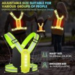 XMT LED Running Vest, High Visibility Rechargeable Adjustable Led Vest with Adjustable Waist and Shoulder, Reflective Cycling Gear