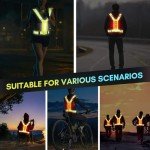 XMT LED Running Vest, High Visibility Rechargeable Adjustable Led Vest with Adjustable Waist and Shoulder, Reflective Cycling Gear